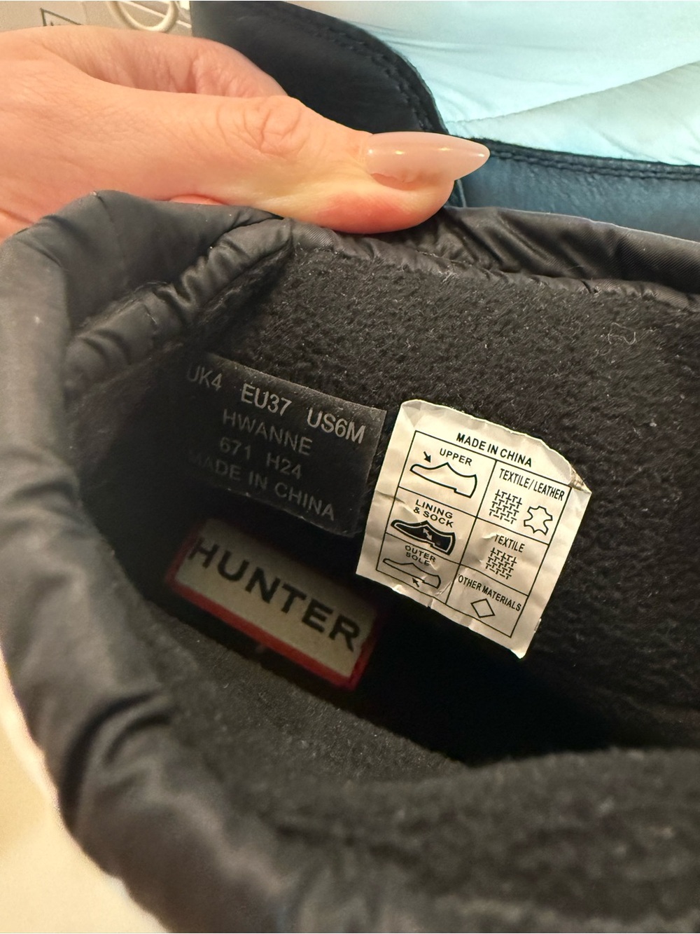 Hunter Black and White Quilted Waterproof Puffer Boots - Picture 5 of 5